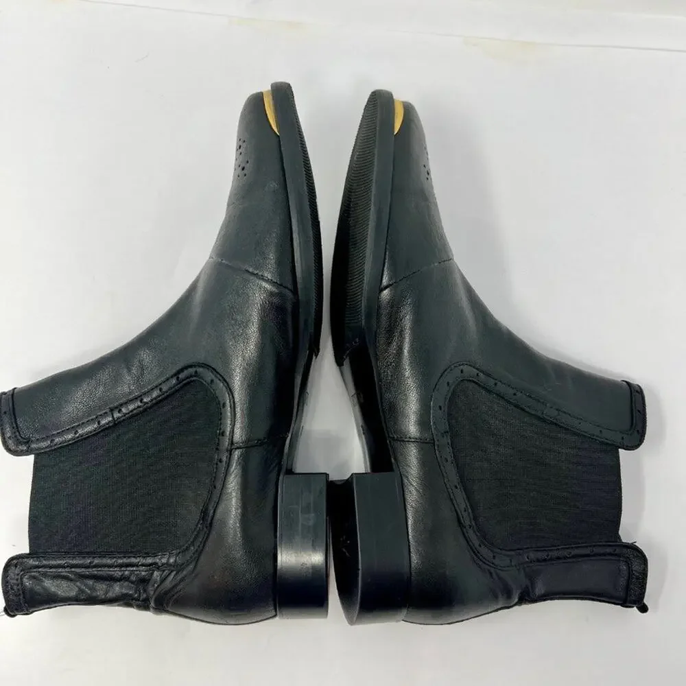 VICTIM&CO Boots Mens 5.5 Womens 7.5 Black Gold Leather Ankle Streetwear Designer